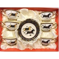 Hermes D'Orient Cup & Saucer Set India 3 Pc Set Hermes D'Orient Cup & Saucer Set India 3 Pc Set