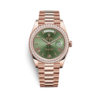 Rolex Day Date Olive Green 1:1 Super Clone Watch Ref.M228345RBR-0011| Moissanite Diamond Studded | COD