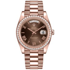 Rolex Day Date 1:1 Super Clone Watch India| Moissanite Diamond Studded | Ref.M228345RBR-0009